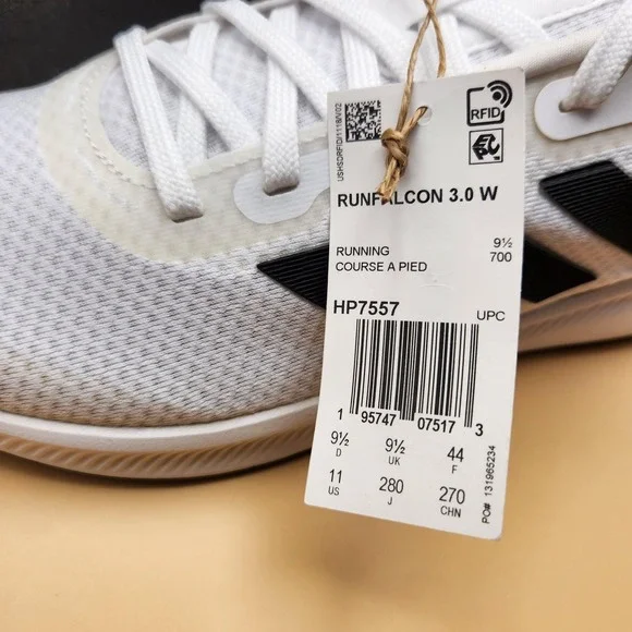 Adidas Shoes Womens Size 11‎ White Black Runfalcon 3.0 Cloudfoam Running HP7557 - Picture 2 of 10